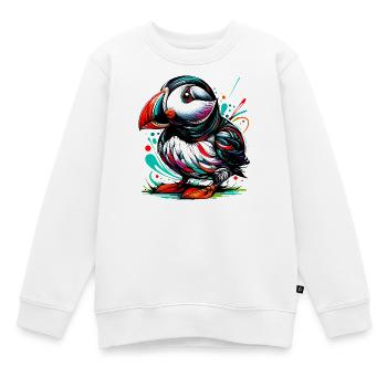 Papageitaucher - Kinder Premium Organic Sweatshirt - Weiß - Vorne - AI Model Kid Male (0cm)