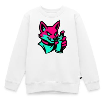Graffiti Renard - Sweat Premium enfant bio - blanc - Devant - AI Model Kid Male (0cm)