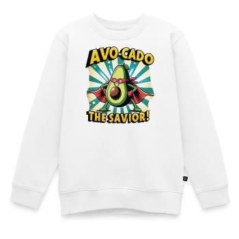 Avo-Cado der Retter - Kinder Premium Organic Sweatshirt - Weiß - Vorne - AI Model Kid Male (0cm)