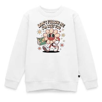 Folge mir nicht, ich bin zu verloren, Blume - Kinder Premium Organic Sweatshirt - Weiß - Vorne - AI Model Kid Male (0cm)