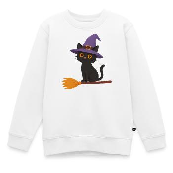Hexe auf Besen - Kinder Premium Organic Sweatshirt - Weiß - Vorne - AI Model Kid Male (0cm)