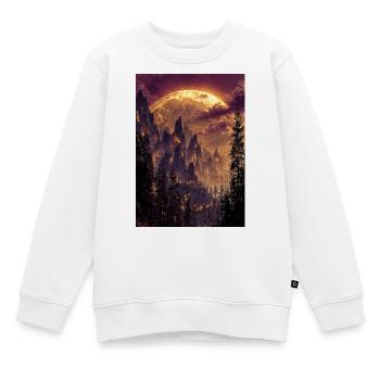 Feuriger Gipfel in der Abenddämmerung - Kinder Premium Organic Sweatshirt - Weiß - Vorne - AI Model Kid Male (0cm)