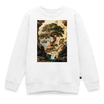Uralter Baum in den Canyon Falls - Kinder Premium Organic Sweatshirt - Weiß - Vorne - AI Model Kid Male (0cm)