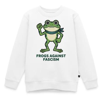 Frosch gegen Faschismus - Kinder Premium Organic Sweatshirt - Weiß - Vorne - AI Model Kid Male (0cm)
