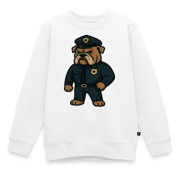 Polizei Bulldogge Maskottchen Strafverfolgung Design - Kinder Premium Organic Sweatshirt - Weiß - Vorne - AI Model Kid Male (0cm)