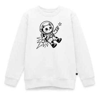 Astronaute chat dans l’espace - Sweat Premium enfant bio - blanc - Devant - AI Model Kid Male (0cm)