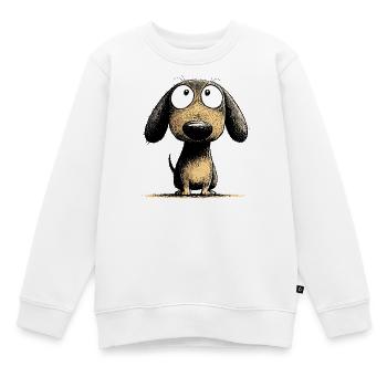 Kulleraugen Dackel Hund Cartoon Art - Kinder Premium Organic Sweatshirt - Weiß - Vorne - AI Model Kid Male (0cm)