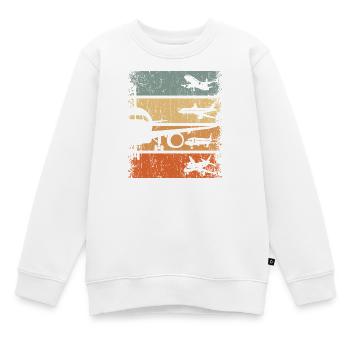Pilote d’avion Aviateur aérien aérien rétro - Sweat Premium enfant bio - blanc - Devant - AI Model Kid Male (0cm)