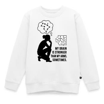 Bouldern wie Schach – Kopf schlägt Kraft - Kinder Premium Organic Sweatshirt - Weiß - Vorne - AI Model Kid Male (0cm)