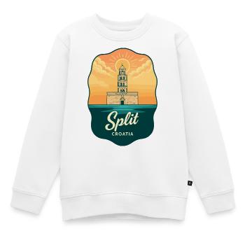 Geteiltes Diokletians Palac Vintage-Reiseabzeichen - Kinder Premium Organic Sweatshirt - Weiß - Vorne - AI Model Kid Male (0cm)
