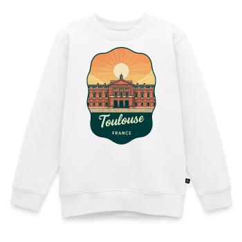 Toulouse Capitole Retro Sonnenuntergang Reiseabzeichen - Kinder Premium Organic Sweatshirt - Weiß - Vorne - AI Model Kid Male (0cm)
