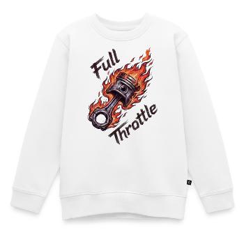 Piston à pleine accélération - Sweat Premium enfant bio - blanc - Devant - AI Model Kid Male (0cm)