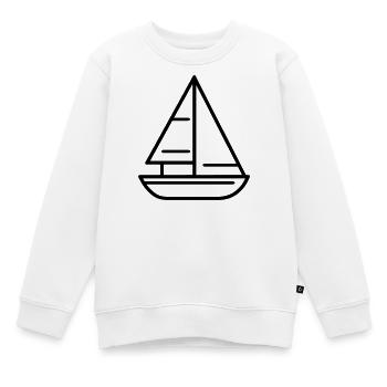 Segelschiff - Kinder Premium Organic Sweatshirt - Weiß - Vorne - AI Model Kid Male (0cm)