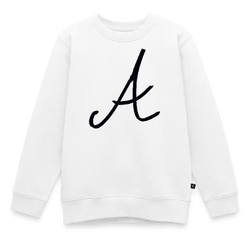 A Kalligrafie Monogramm - Kinder Premium Organic Sweatshirt - Weiß - Vorne - AI Model Kid Male (0cm)