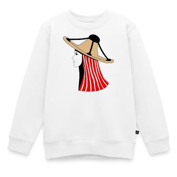 Mandil w Chachiya : Symboles de l’identité de Jebala - Sweat Premium enfant bio - blanc - Devant - AI Model Kid Male (0cm)
