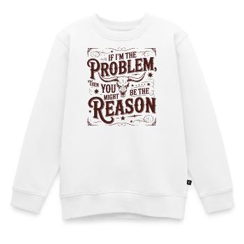 Si je suis le problème – c’est toi la raison - Sweat Premium enfant bio - blanc - Devant - AI Model Kid Male (0cm)