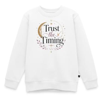 Faites confiance au bon moment, faites confiance au moment - Sweat Premium enfant bio - blanc - Devant - AI Model Kid Male (0cm)