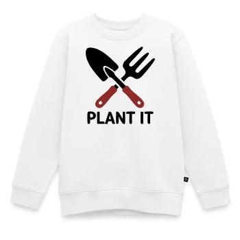 Gartenwerkzeug Plant It Logo - Kinder Premium Organic Sweatshirt - Weiß - Vorne - AI Model Kid Male (0cm)