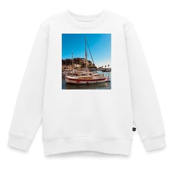 Segelboote im blauen Hafen - Kinder Premium Organic Sweatshirt - Weiß - Vorne - AI Model Kid Male (0cm)