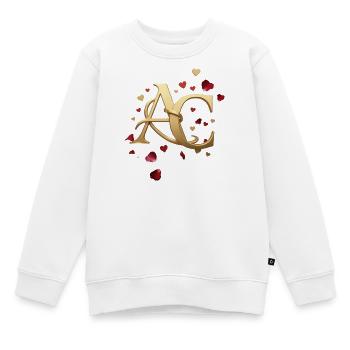 Goldenes Monogramm AC mit Herzen - Kinder Premium Organic Sweatshirt - Weiß - Vorne - AI Model Kid Male (0cm)