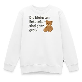 Kleine Entdecker, große Abenteuer - Kinder Premium Organic Sweatshirt - Weiß - Vorne - AI Model Kid Male (0cm)