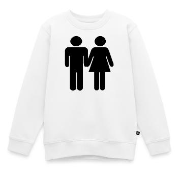 Paar - Kinder Premium Organic Sweatshirt - Weiß - Vorne - AI Model Kid Male (0cm)