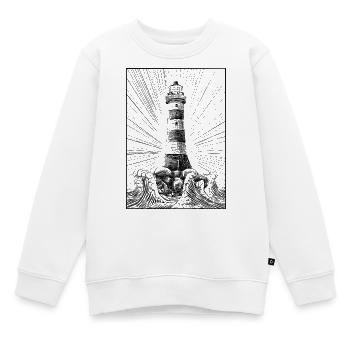 Lighthouse - Kids Premium Organic Sweatshirt - white - Front - AI Model Kid Male (0cm)