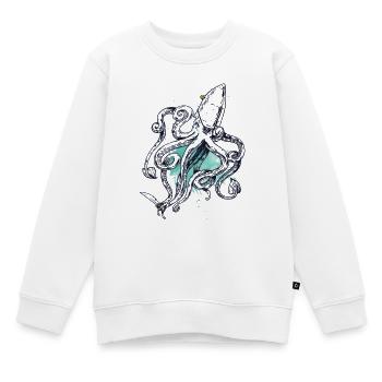 Piraten-Krake - Kinder Premium Organic Sweatshirt - Weiß - Vorne - AI Model Kid Male (0cm)