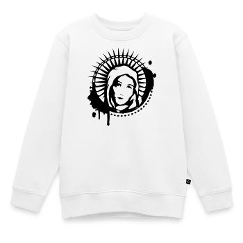 Un portrait de la Sainte Vierge Sainte Marie - Sweat Premium enfant bio - blanc - Devant - AI Model Kid Male (0cm)