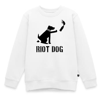 chien anti-émeute - Sweat Premium enfant bio - blanc - Devant - AI Model Kid Male (0cm)