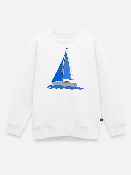 jacht segeln - Kinder Premium Organic Sweatshirt - Weiß