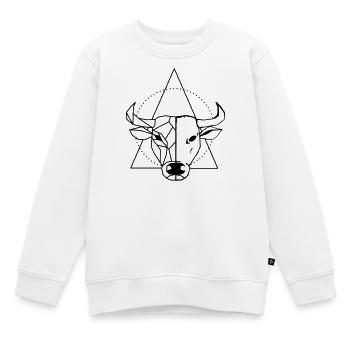 Ochse - Kinder Premium Organic Sweatshirt - Weiß - Vorne - AI Model Kid Male (0cm)