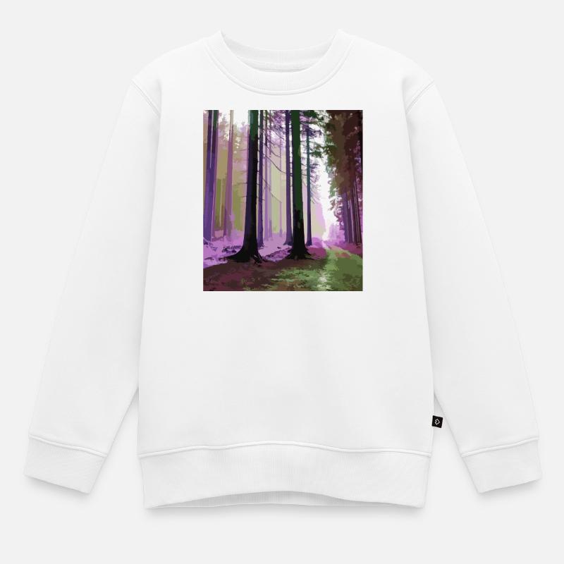 Forêt de nuages hantée - Sweat Premium enfant bio - blanc