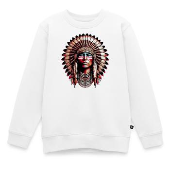 Amerikanisch Indianer Amerikanische Rote Haut - Kinder Premium Organic Sweatshirt - Weiß - Vorne - AI Model Kid Male (0cm)
