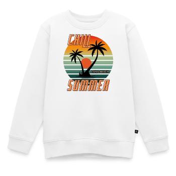 Chill the summer - long beach - Kinder Premium Organic Sweatshirt - Weiß - Vorne - AI Model Kid Male (0cm)