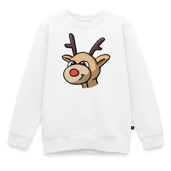 Rudolf Rentier - Kinder Premium Organic Sweatshirt - Weiß - Vorne - AI Model Kid Male (0cm)