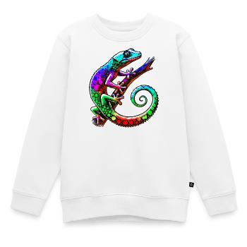 Gecko - Kinder Premium Organic Sweatshirt - Weiß - Vorne - AI Model Kid Male (0cm)