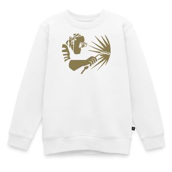 Minimalistischer Schweißer Silhouette Industrie - Kinder Premium Organic Sweatshirt - Weiß - Vorne - AI Model Kid Male (0cm)