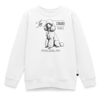 Caniche standard Élégance et fierté - Sweat Premium enfant bio - blanc - Devant - AI Model Kid Male (0cm)