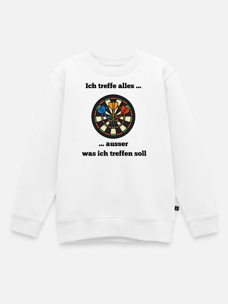 Dartboard Trio Farbige Pfeile - Kinder Premium Organic Sweatshirt - Weiß