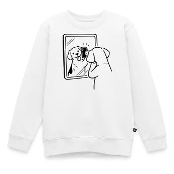 Chien Selfie Chien - Sweat Premium enfant bio - blanc - Devant - AI Model Kid Male (0cm)