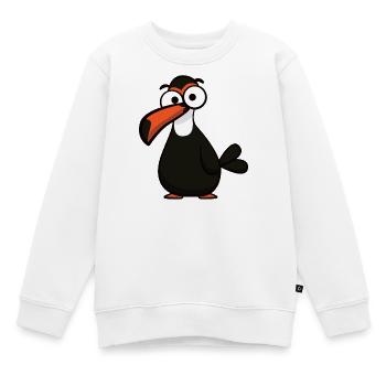 Lustiger Tukanvogel mit großem Schnabel - Kinder Premium Organic Sweatshirt - Weiß - Vorne - AI Model Kid Male (0cm)