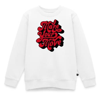 Make Your Love Retro Script - Kinder Premium Organic Sweatshirt - Weiß - Vorne - AI Model Kid Male (0cm)