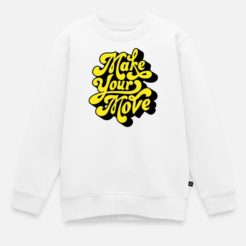 Mach deinen Schritt – Neon-Skript - Kinder Premium Organic Sweatshirt - Weiß