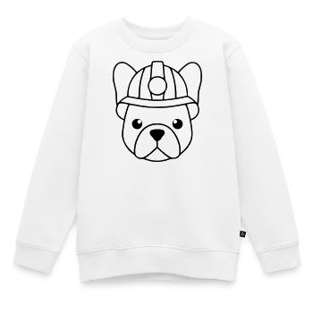 Lampe casque de mineur Frenchie - Sweat Premium enfant bio - blanc - Devant - AI Model Kid Male (0cm)