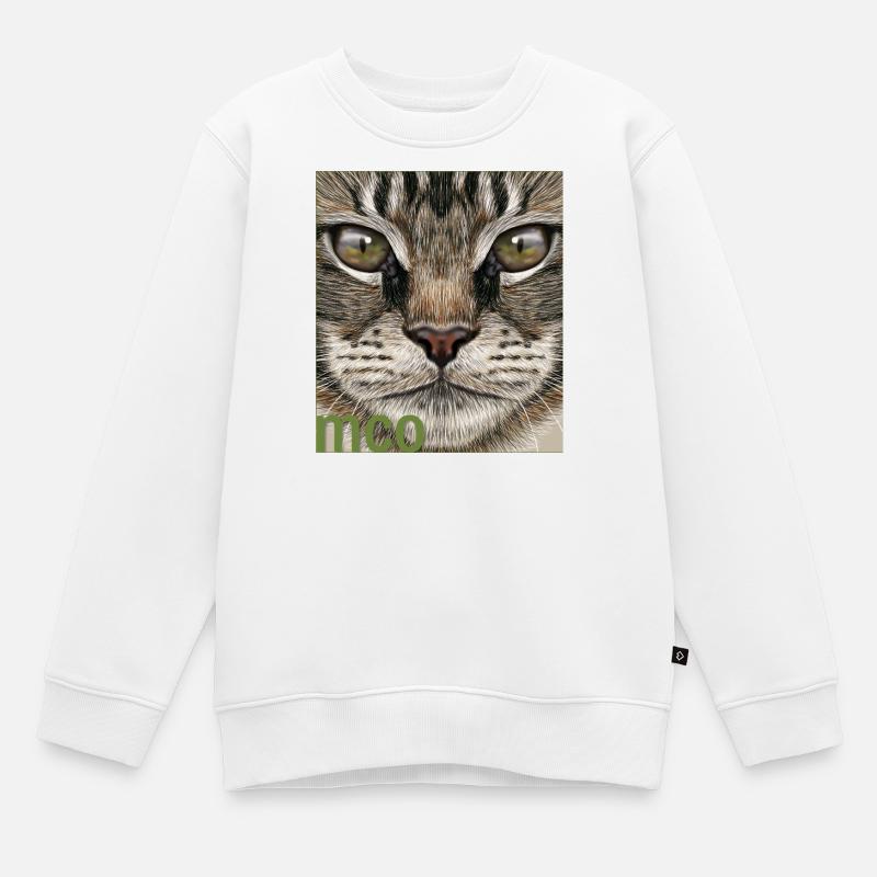 Maine-Coon-Katze - Kinder Premium Organic Sweatshirt - Weiß