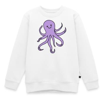 Purple Octopus Charm - Kids Premium Organic Sweatshirt - white - Front - AI Model Kid Male (0cm)