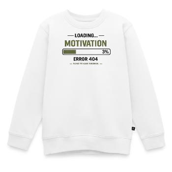 Motivationsbelastung – 404 Fehler - Kinder Premium Organic Sweatshirt - Weiß - Vorne - AI Model Kid Male (0cm)