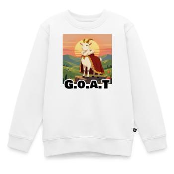 G.O.A.T King à Sunny Valley - Sweat Premium enfant bio - blanc - Devant - AI Model Kid Male (0cm)