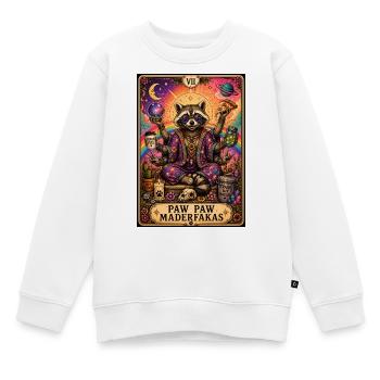Paw Paw Maderfakas – Raton laveur magique - Sweat Premium enfant bio - blanc - Devant - AI Model Kid Male (0cm)